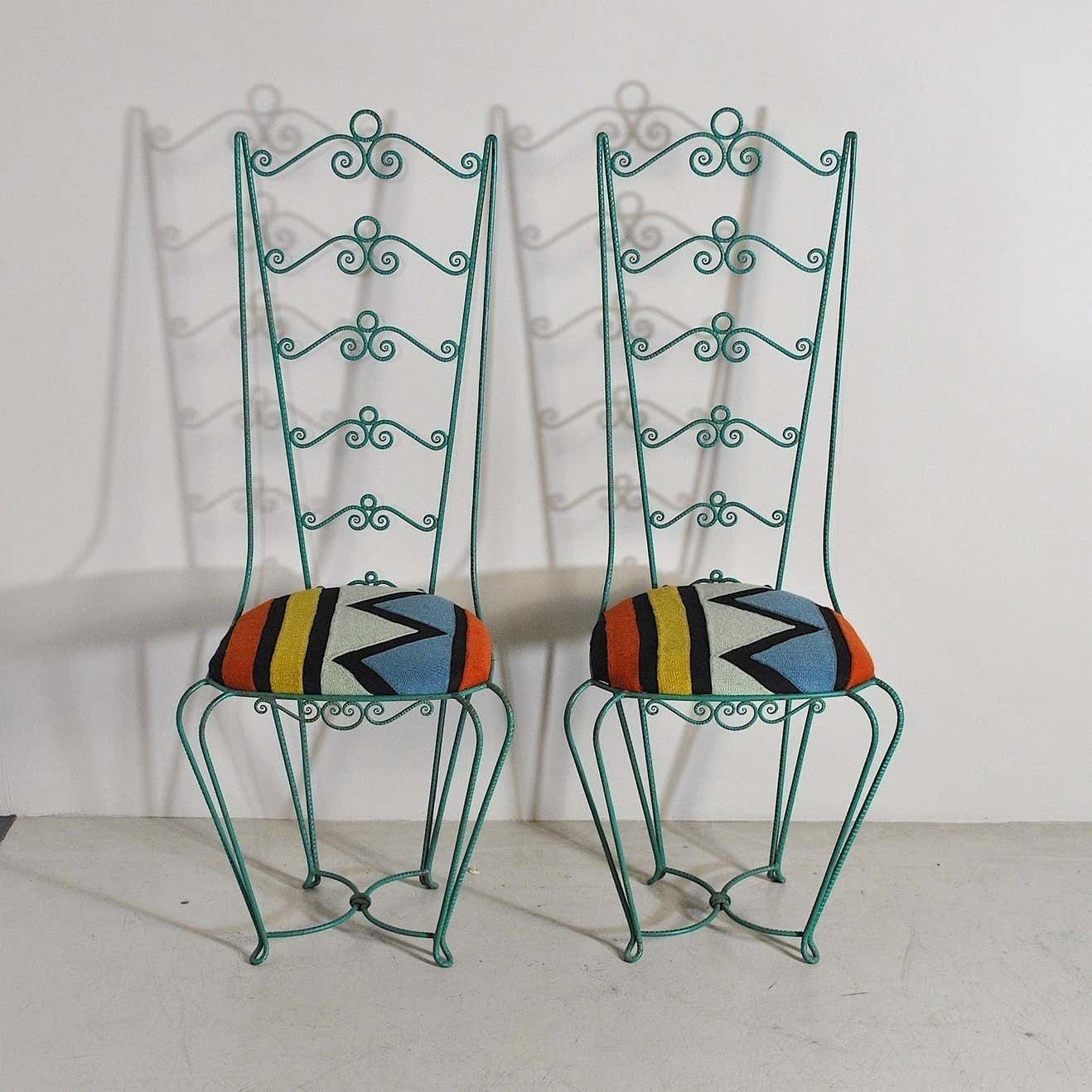 Set Of Two Wrought Iron Chairs From The Sixties photo 1298.28