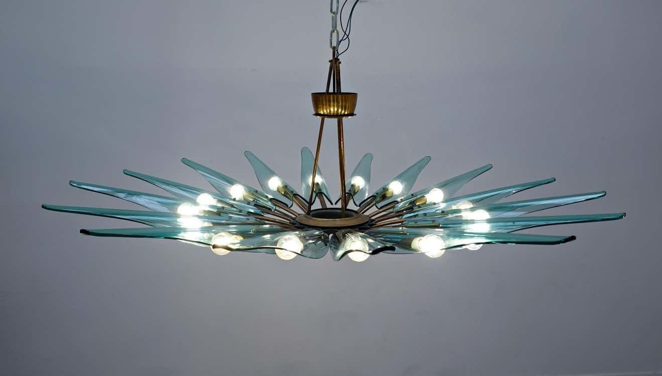Dahlia Chandelier Mod. 1563 A By Max Ingrand For Fontana Arte, Italy, 1950 photo Lighting