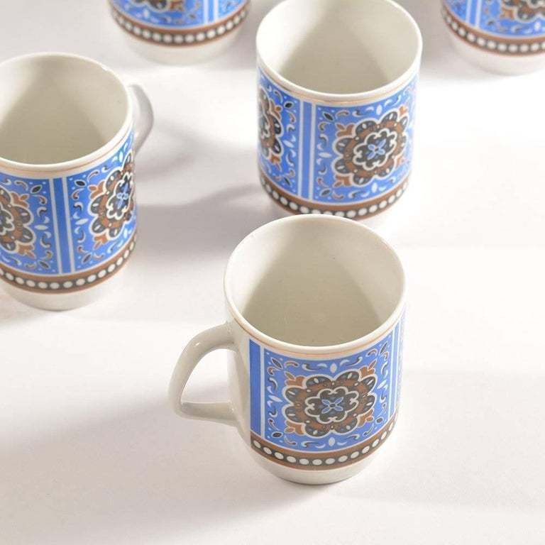Set Of Six Original Midcentury Porcelaine Mugs, Circa 1960 photo 184.0