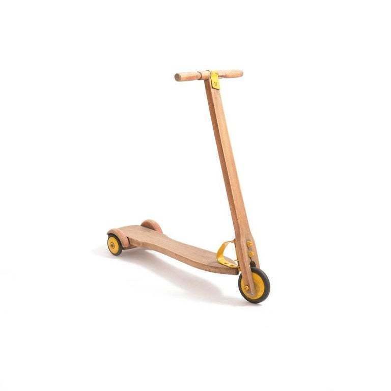 Vintage Wooden Scooter From Czechoslovakia, Circa 1950