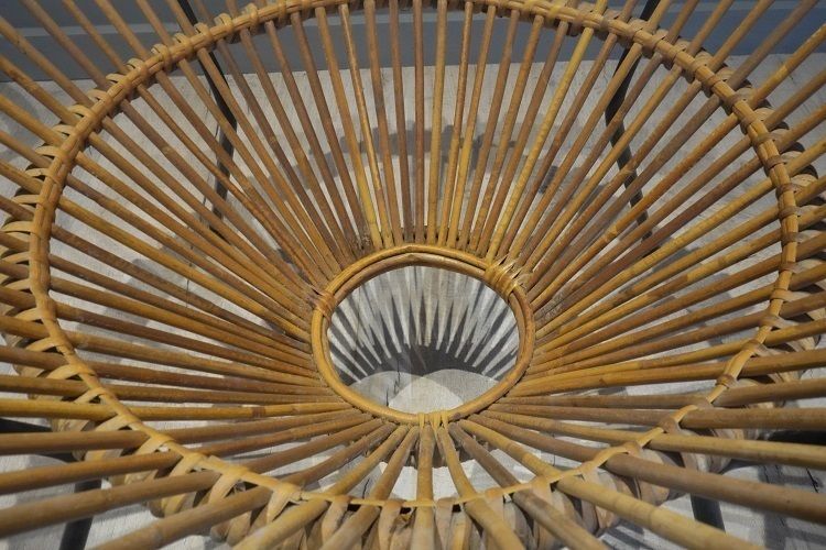 Franco Albini Vintage Rattan Table And Chair photo Garden Furniture