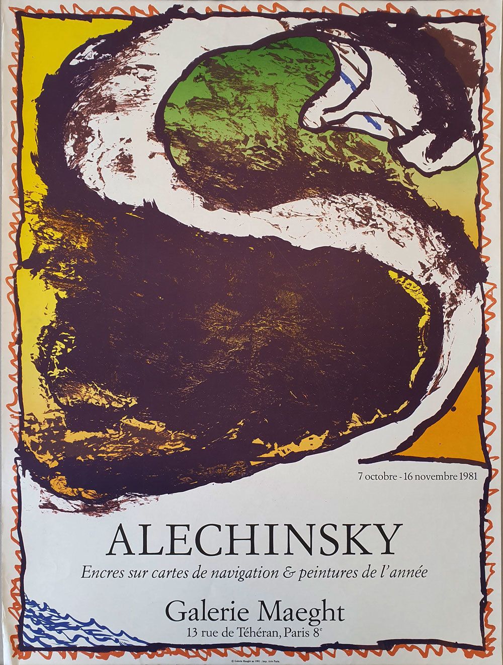 Pierre Alechinsky (B.1927) – Poster For The Exhibition At Galerie Maeght, 1981