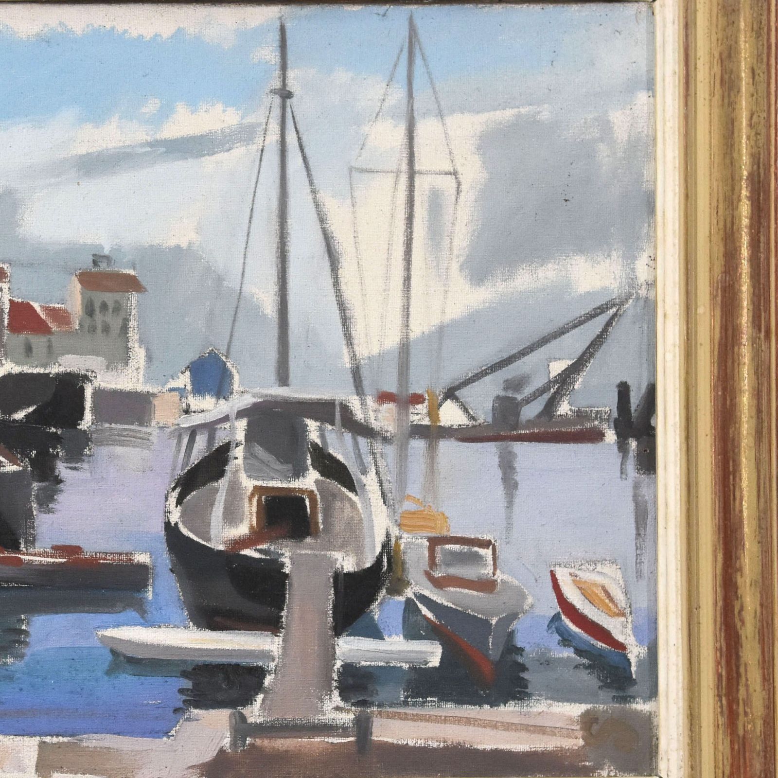 Oil Painting On Marine Canvas In The Twentieth Port photo Art
