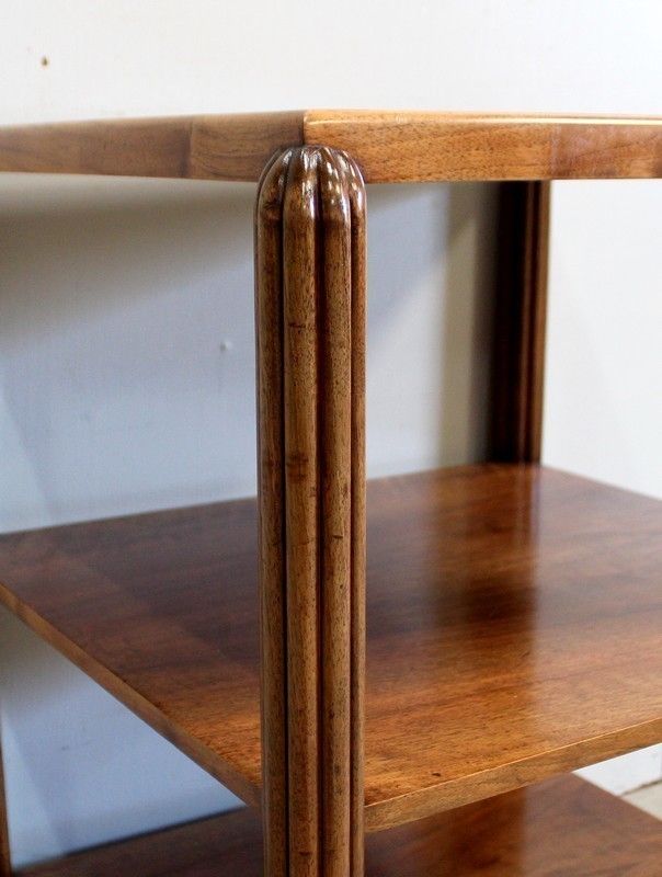 Walnut Serving Table On Wheels, Art Deco Style Early 20th Century photo buy