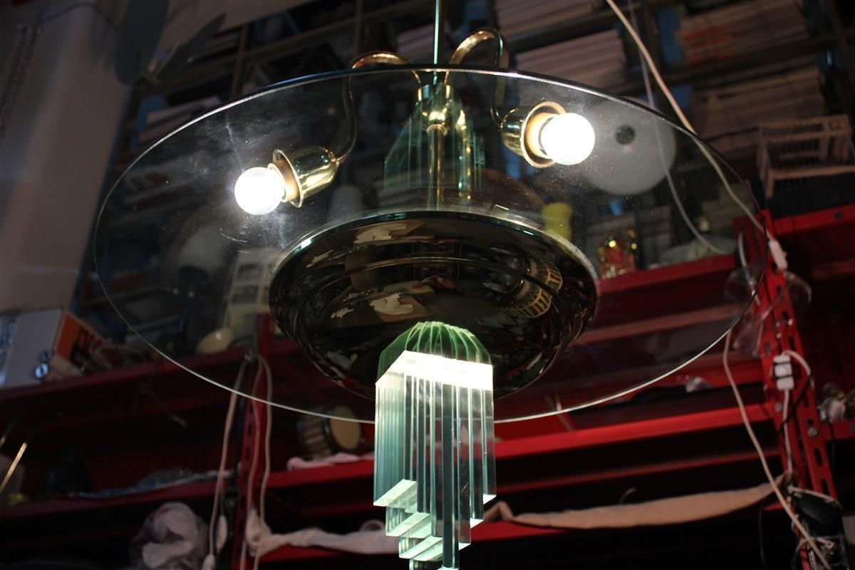 photo buy Jean Perzel French Mid Century Chandelier Brass And Glass 1950s Gold Crystal