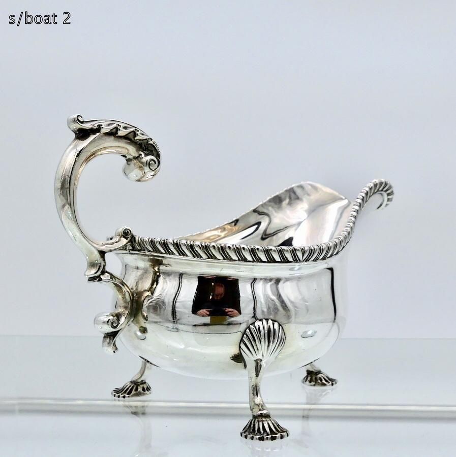 Antique George V Sterling Silver Pair Sauceboats London 1914 Lionel Alfred Crichton photo buy