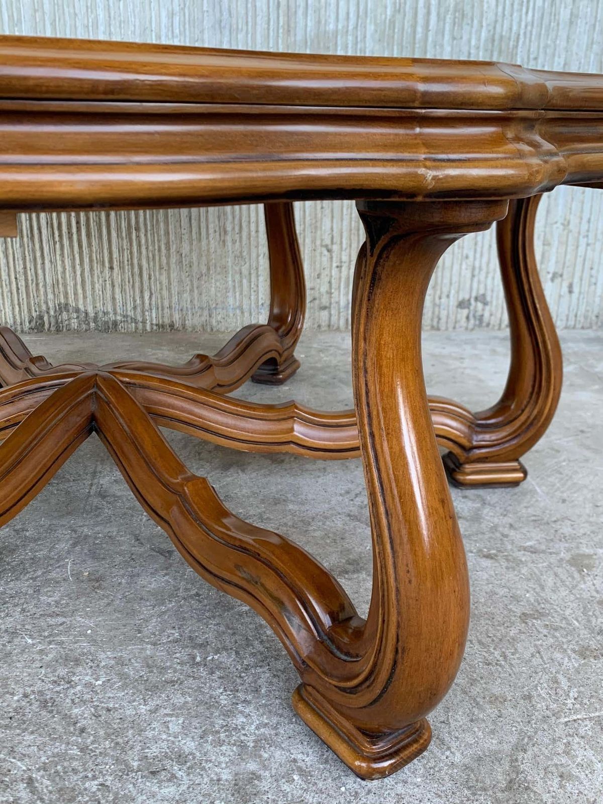 19th Green Onyx Fleur Form Top With Oak Legs Coffee Table photo vinterior