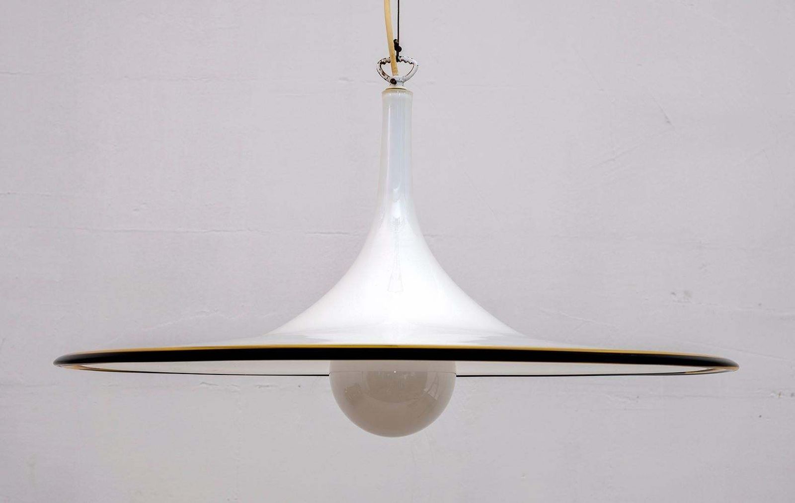 Mid Century Modern Italian Chandelier Hat Murano Glass, 1970 photo for sale