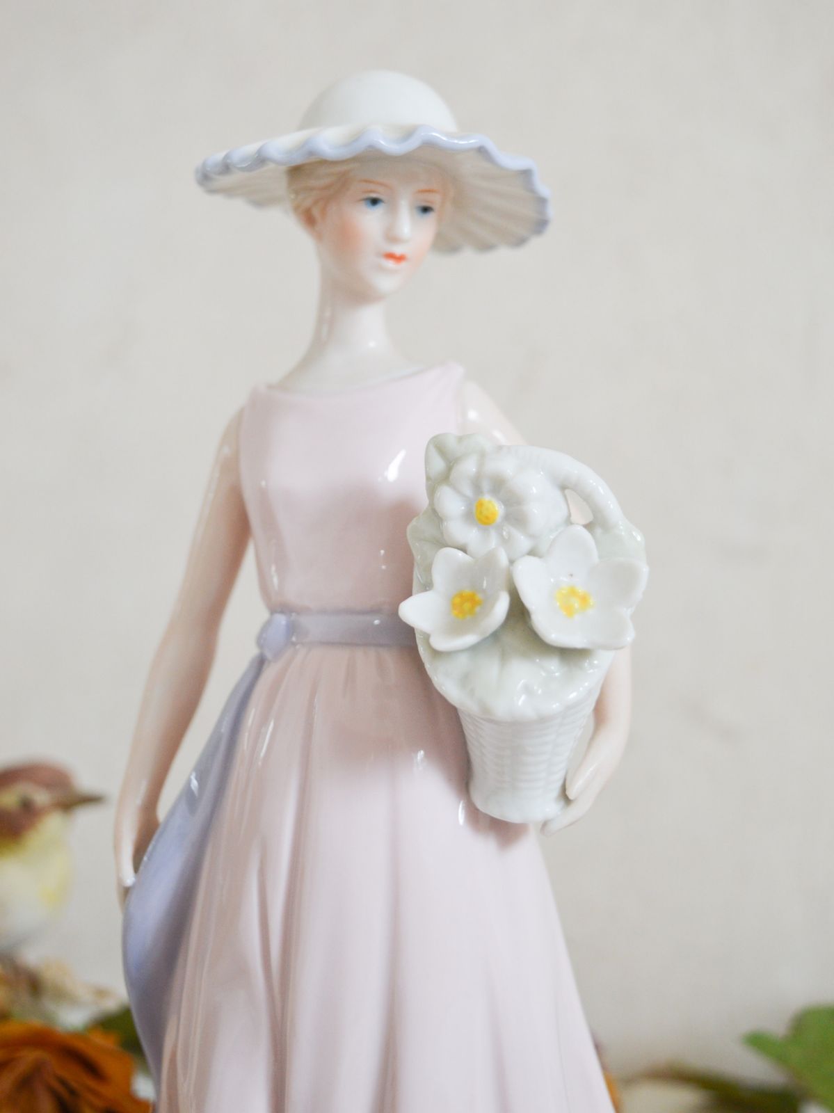 Rare Antique German Carl Scheidig Grafenthal Porcelain C1906 1940, Figurine Ornament Lady With Flower Basket, Marks " Crown Above S " photo furniture