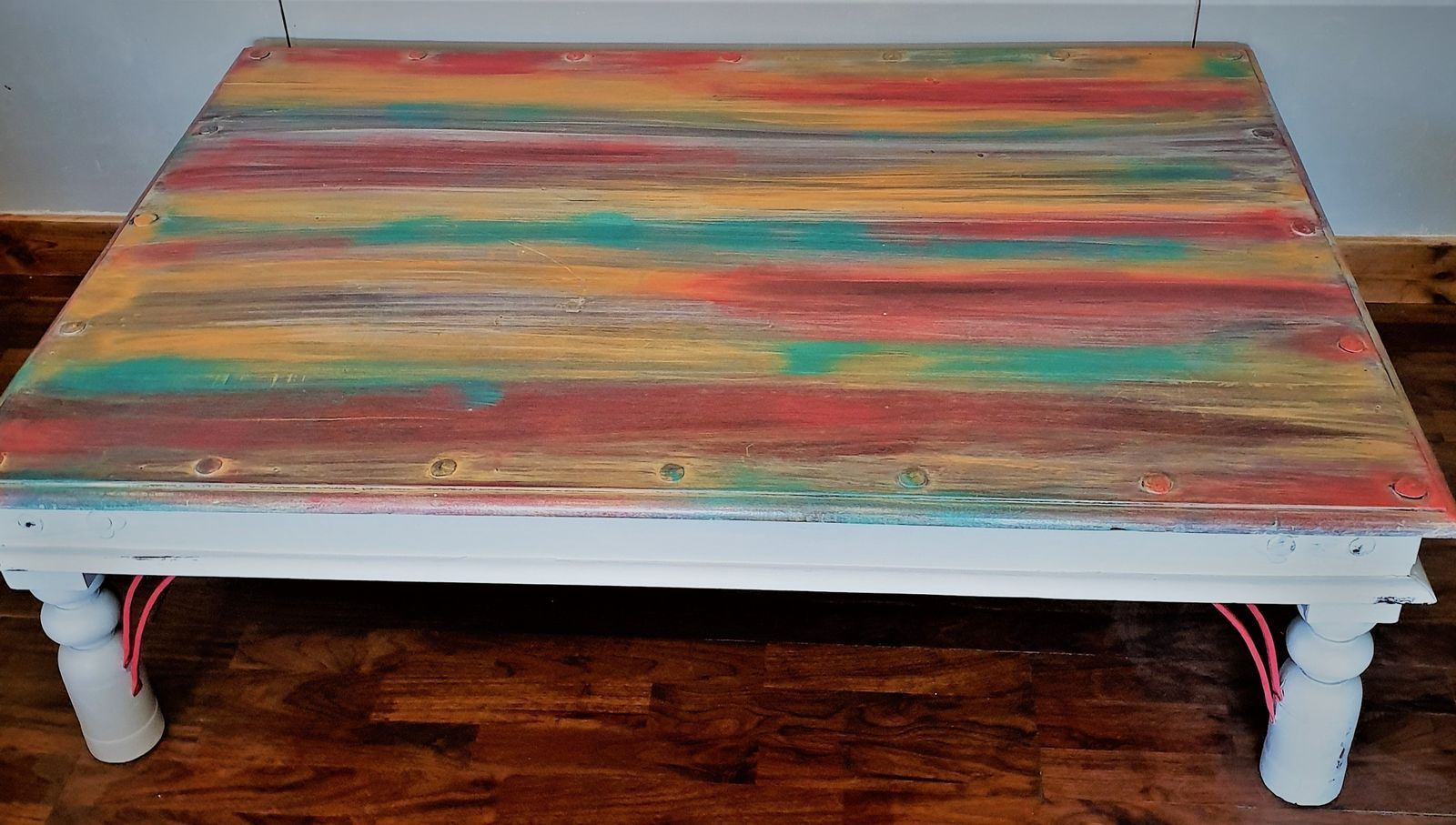 Large Painted Jali Sheesham Coffee Table