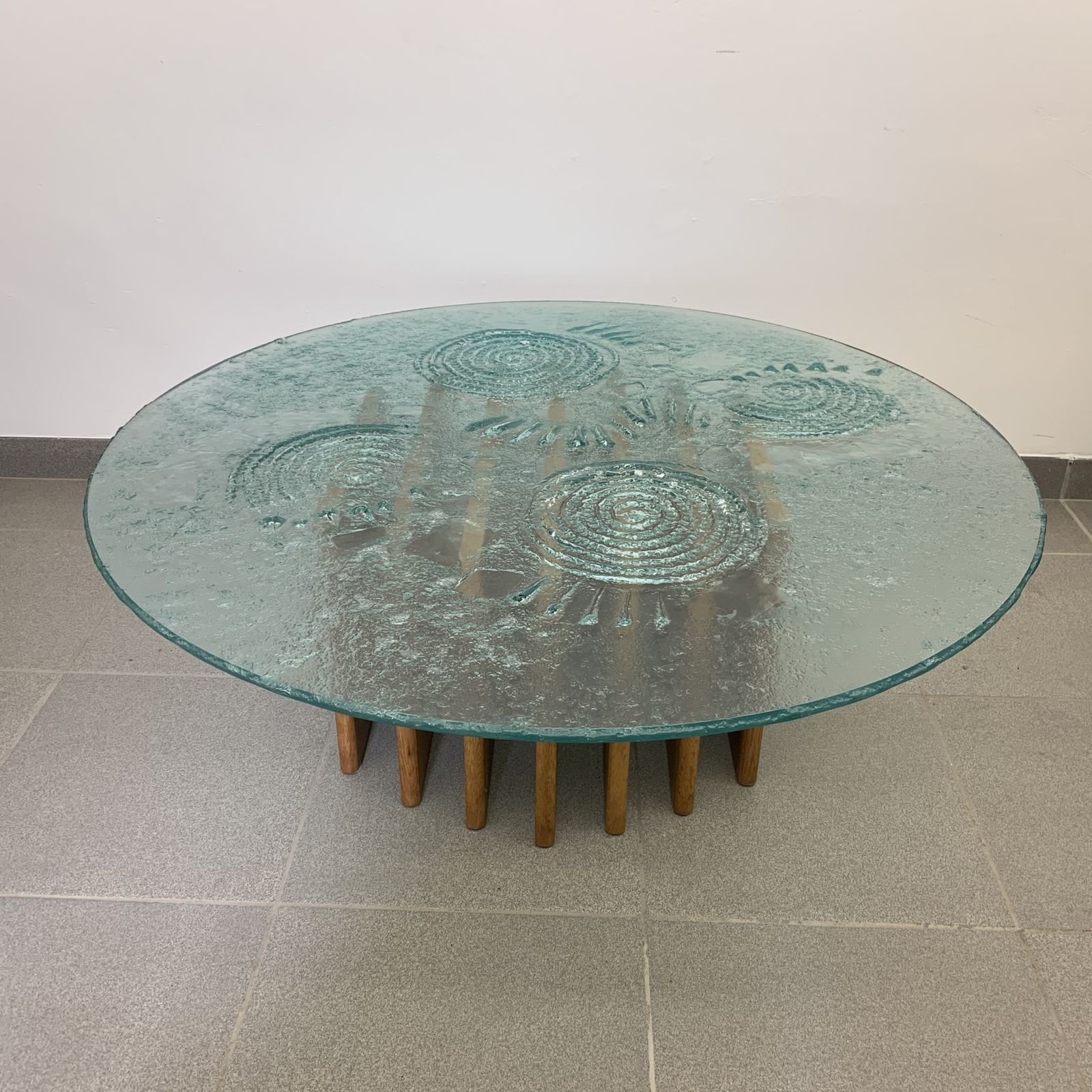 Mid Century Glazen Salontafel, Jaren 1970 photo for sale