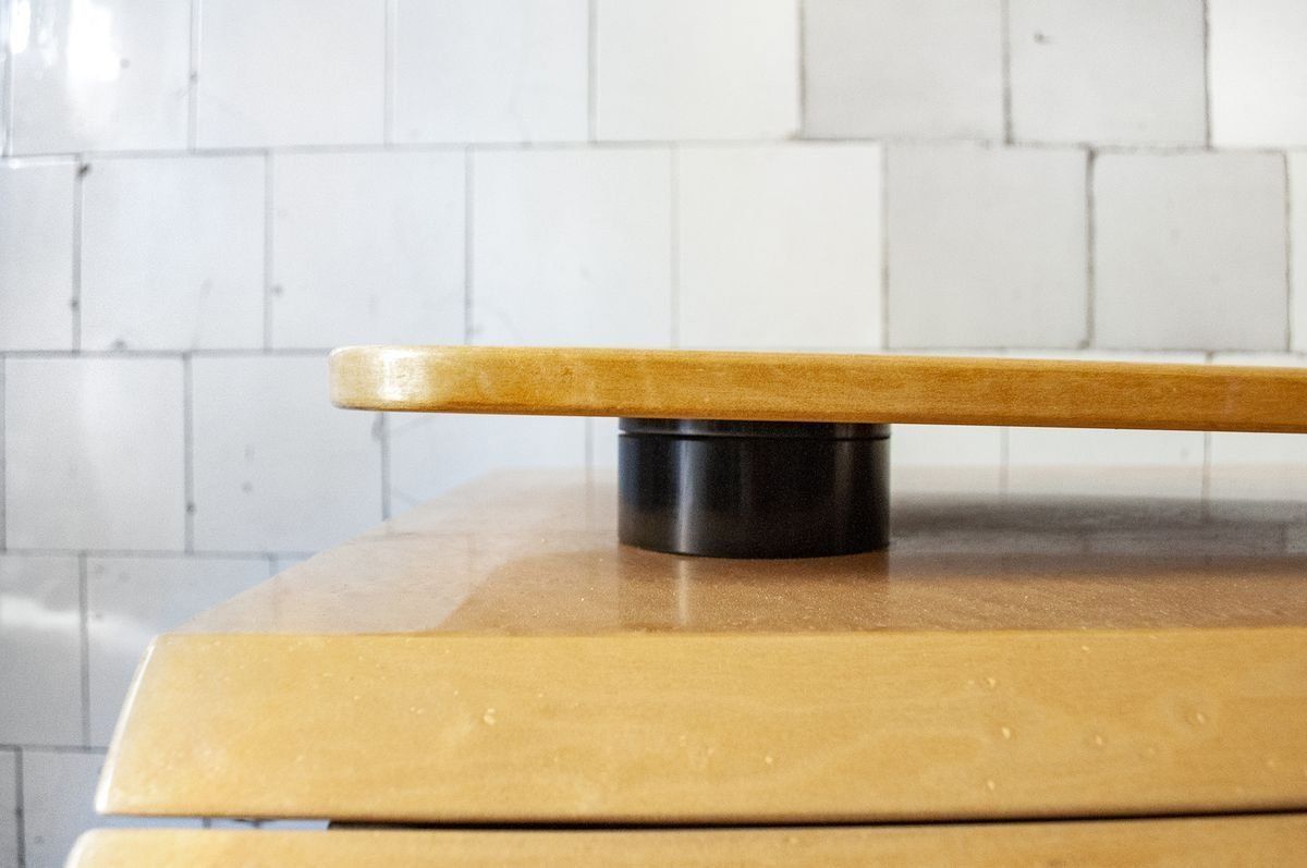 photo for sale Maple Bedside Tables By Giovanniofferedi For Saporiti Italia, 1970s, Set Of 2