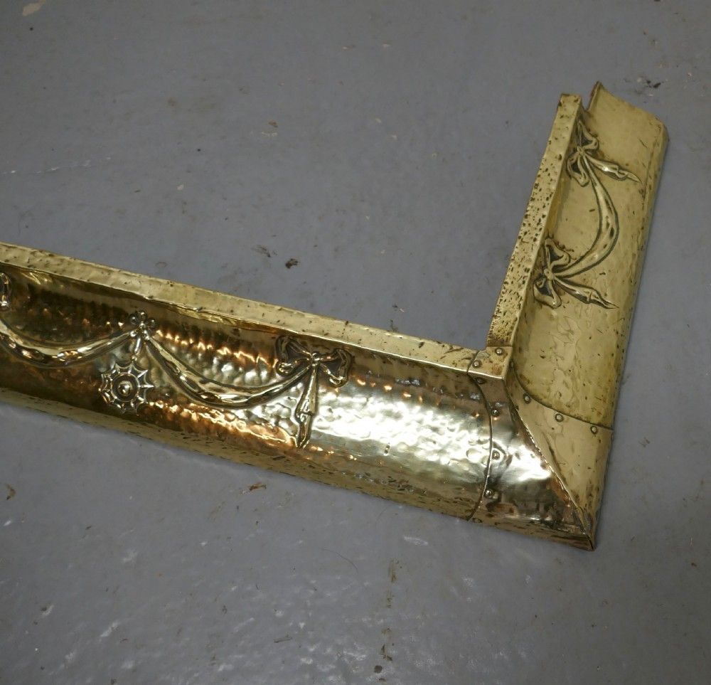 Large Arts Nouveau Victorian Brass Fender photo Home Fixtures