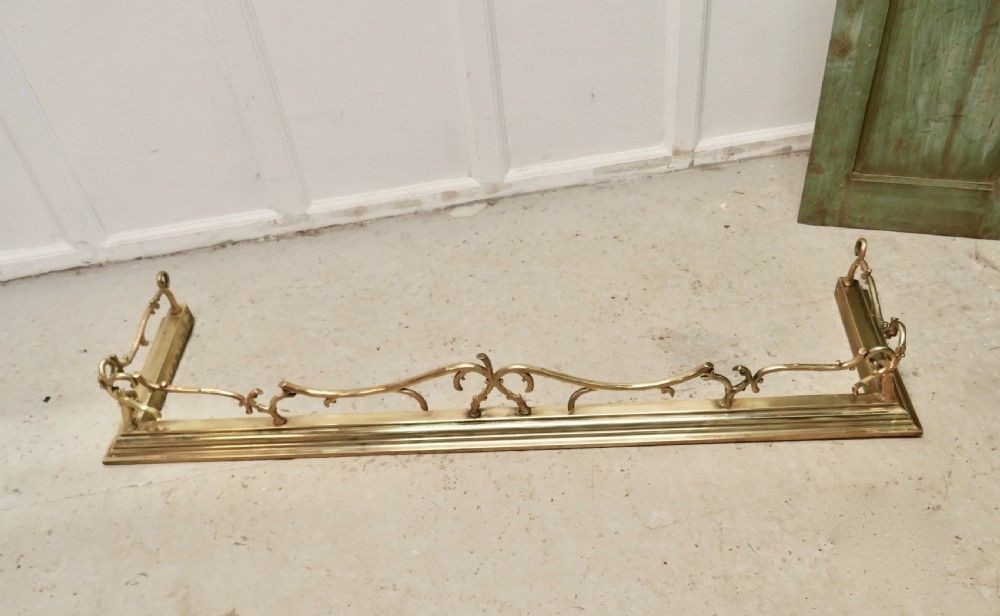 Very Pretty Victorian Art Nouveau Brass Fender photo furniture