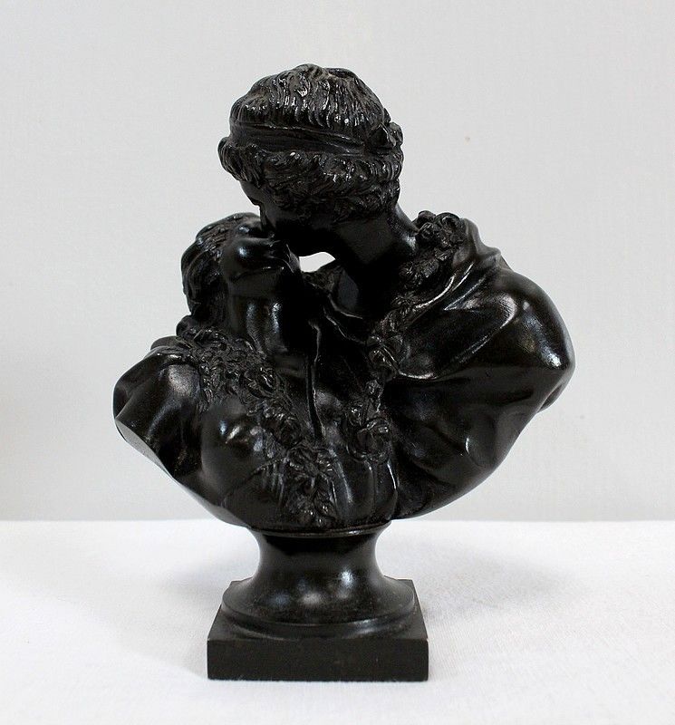 Bronze “The Given Kiss” After Houdon    2nd Half Of The 19th Century