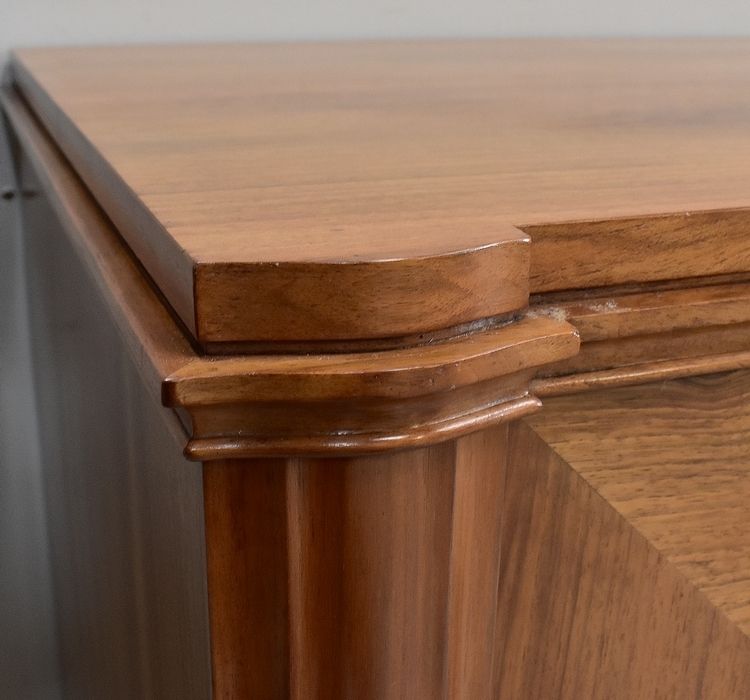 photo furniture Walnut Sideboard, J. Leleu Taste, Mid 20th Century