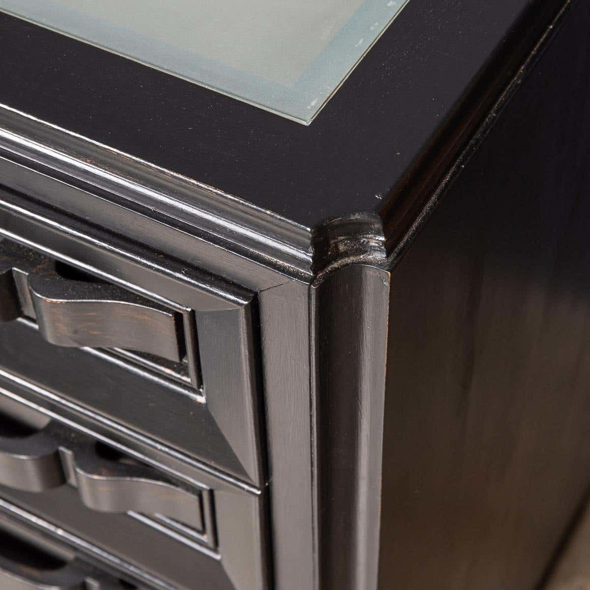 20th Century Italian Ebonised Chest Of Drawers With Display Top C1930 photo vintage
