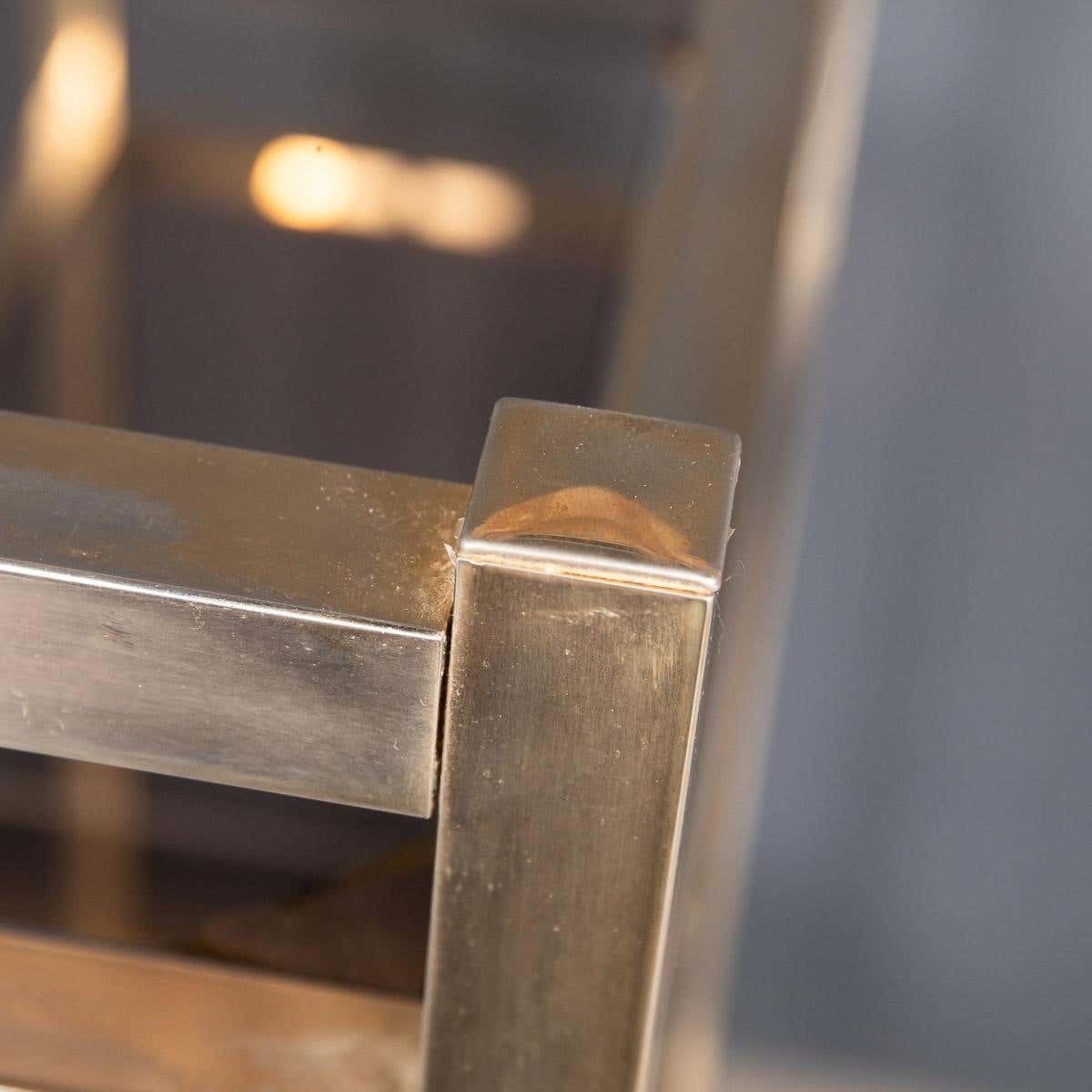 20th Century Italian Brass & Smokey Glass Etagere Shelves C1970 photo vintage