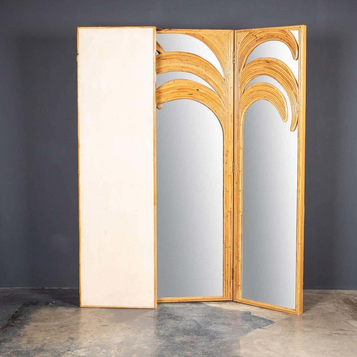 20th Century Italian Folding Mirror Screen 'Parma Series' Vivai Del Sud C1970 photo for sale