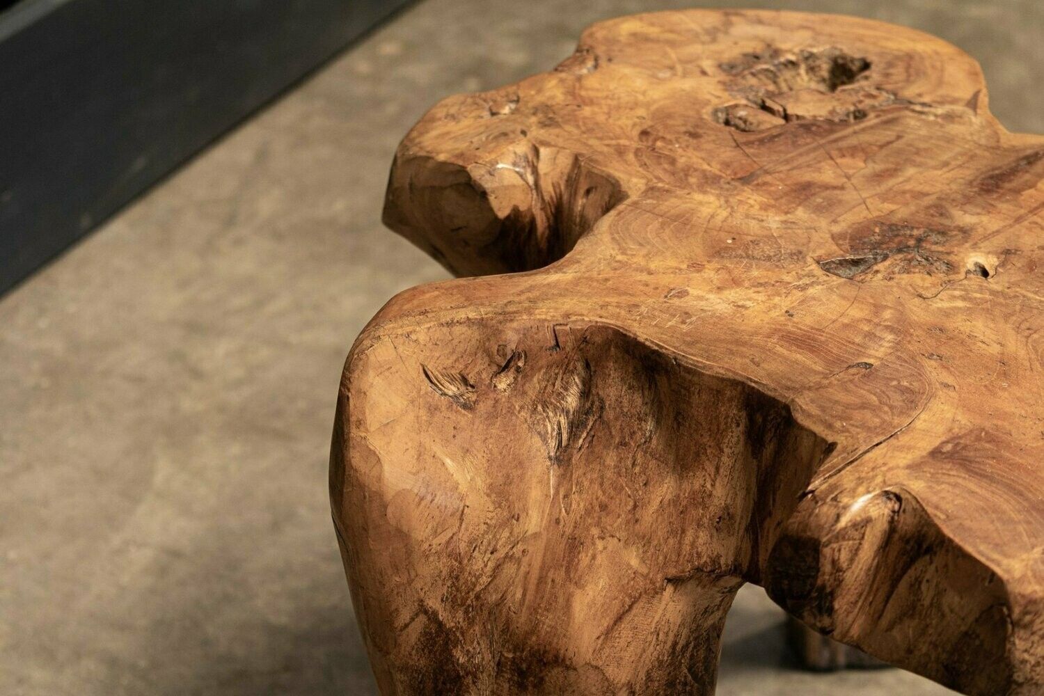 Pair Primitive Teak Root Side End Tables photo Furniture