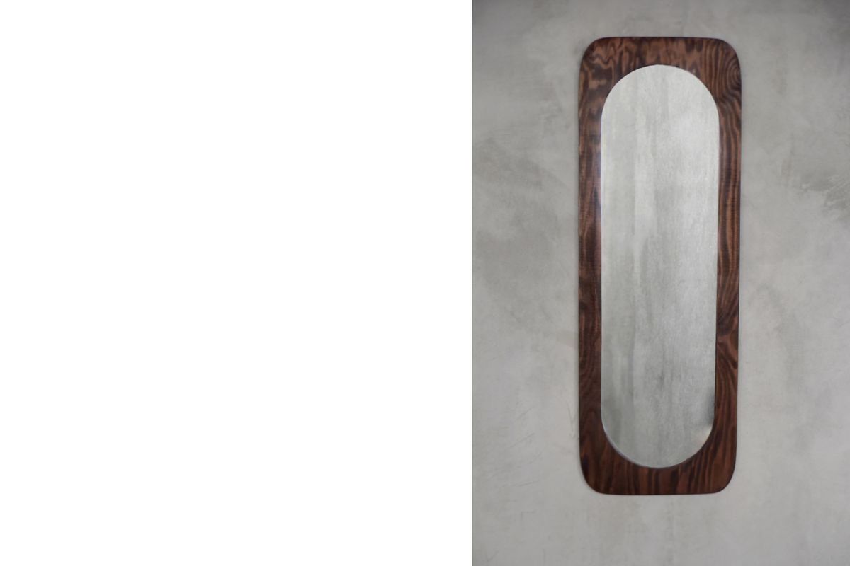 Large Scandinavian Wooden Wall Mirror, 1950s photo Home Decor