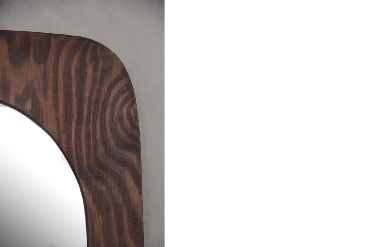 Large Scandinavian Wooden Wall Mirror, 1950s photo 629.0