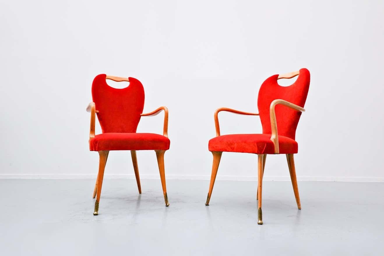 Set Of 8 Chairs And 2 Armchairs, Italy, 1950s   New Upholstery photo Furniture
