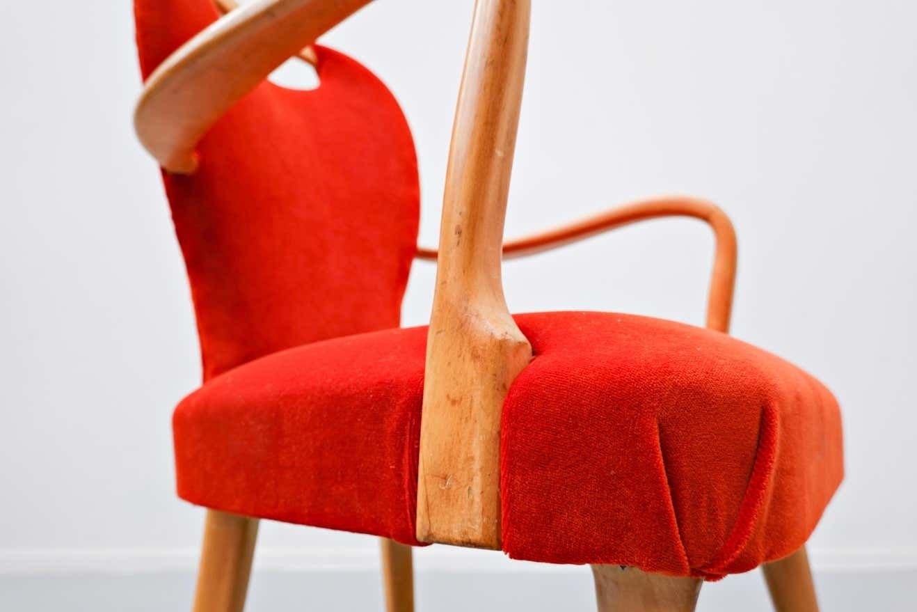 Furniture Set Of 8 Chairs And 2 Armchairs, Italy, 1950s   New Upholstery photo
