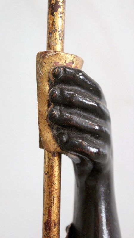 photo vinterior Nubian Carved Wood Torchiere Holder, Venetian Taste   1st Part 20th Century