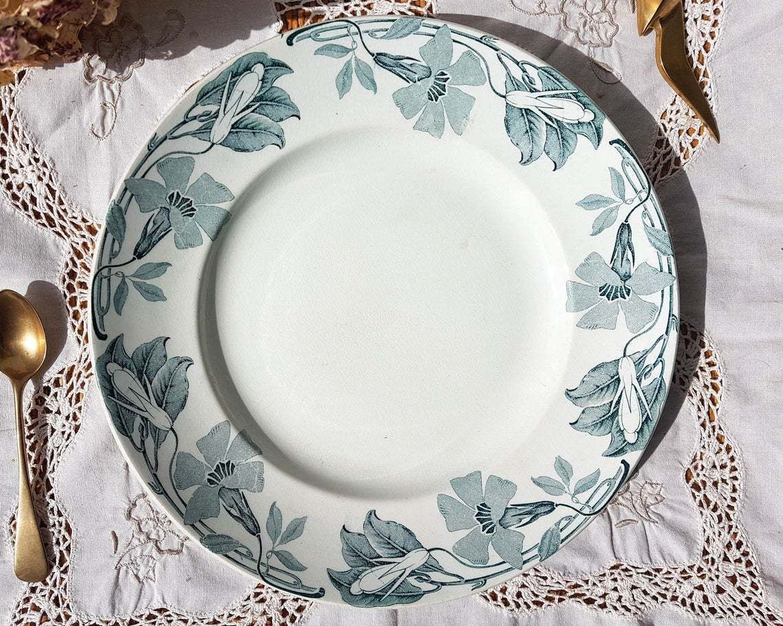 Old Luneville Poitou Dish ~ White And Blue Service Made In France ~ Vintage Tableware photo furniture