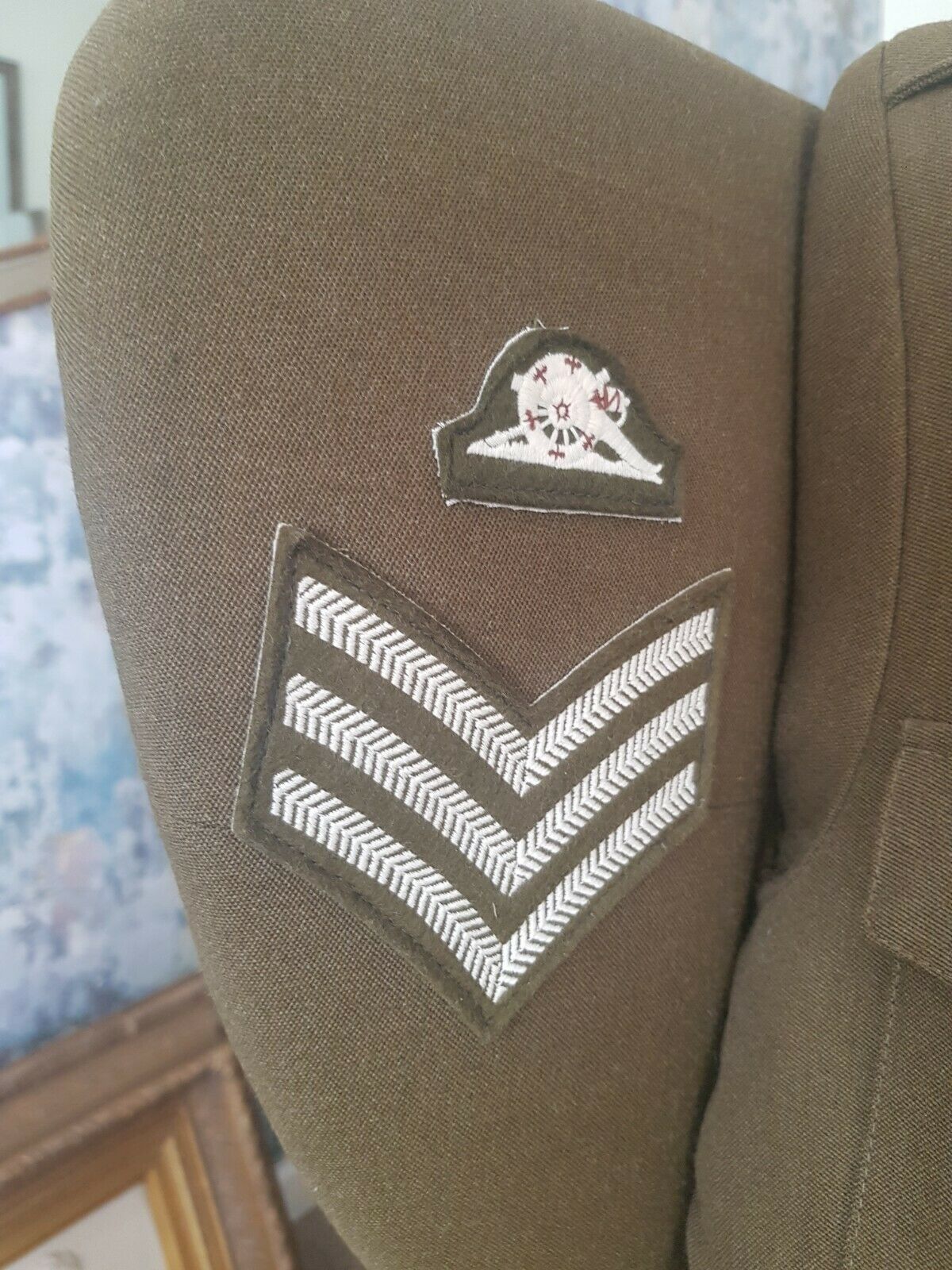 A Vintage Army Regimental Parker Knoll Upholstered Armchair Royal Artillery photo vinterior
