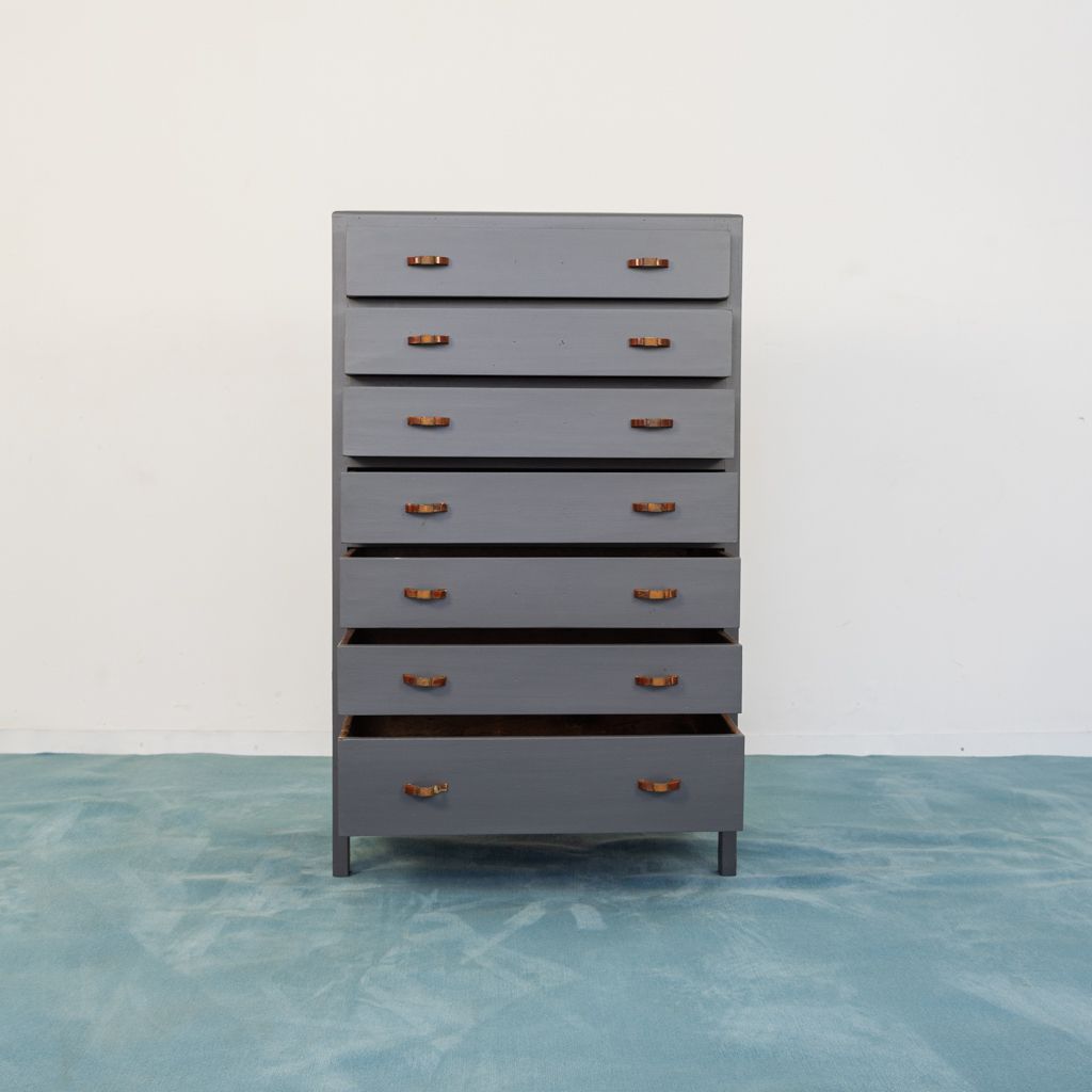 Optical Cabinet Chest Of Drawers Wood Metal Bone 40s Modern photo Furniture