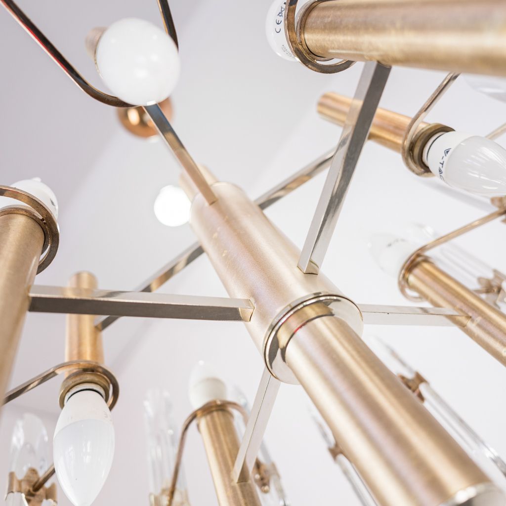 Six Light Golden Metal Chandelier Sciolari 70s Design photo buy