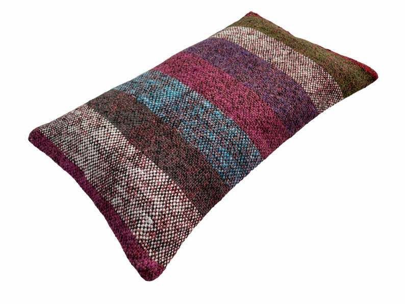 Vintage Turkish Kilim Cushion Cover, 30 X 50 Cm photo vintage