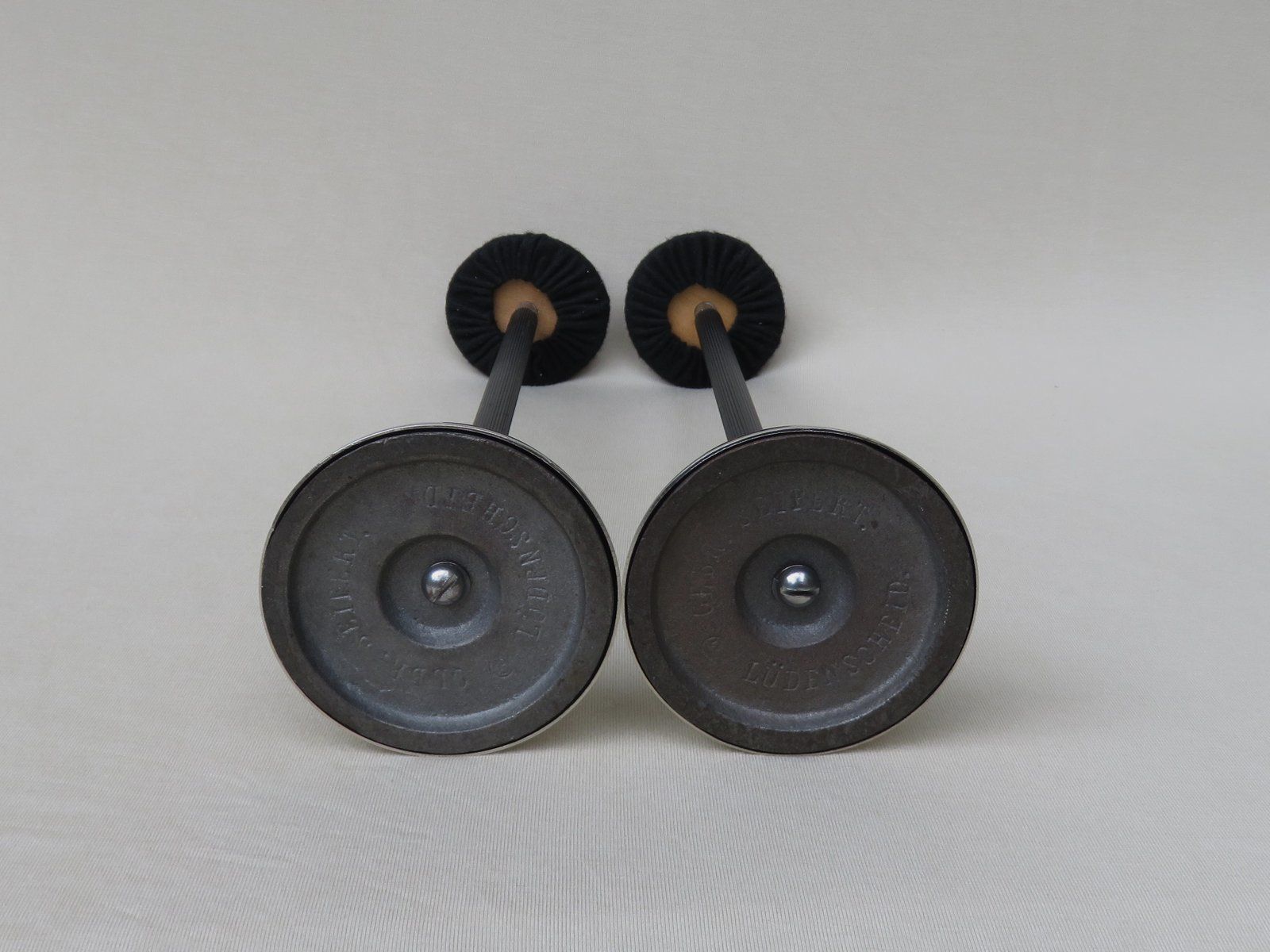 Home Decor Vintage Art Deco Nickel Plated And Black Felt Hat Stands From Gebr. Seifert Lüdenscheid, Set Of 2 photo