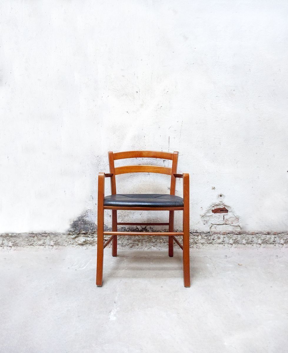 Marocca Model Chairs In Beech And Leather By Vico Magistretti For De Padova, Italy, 1987, Set Of 2 photo for sale