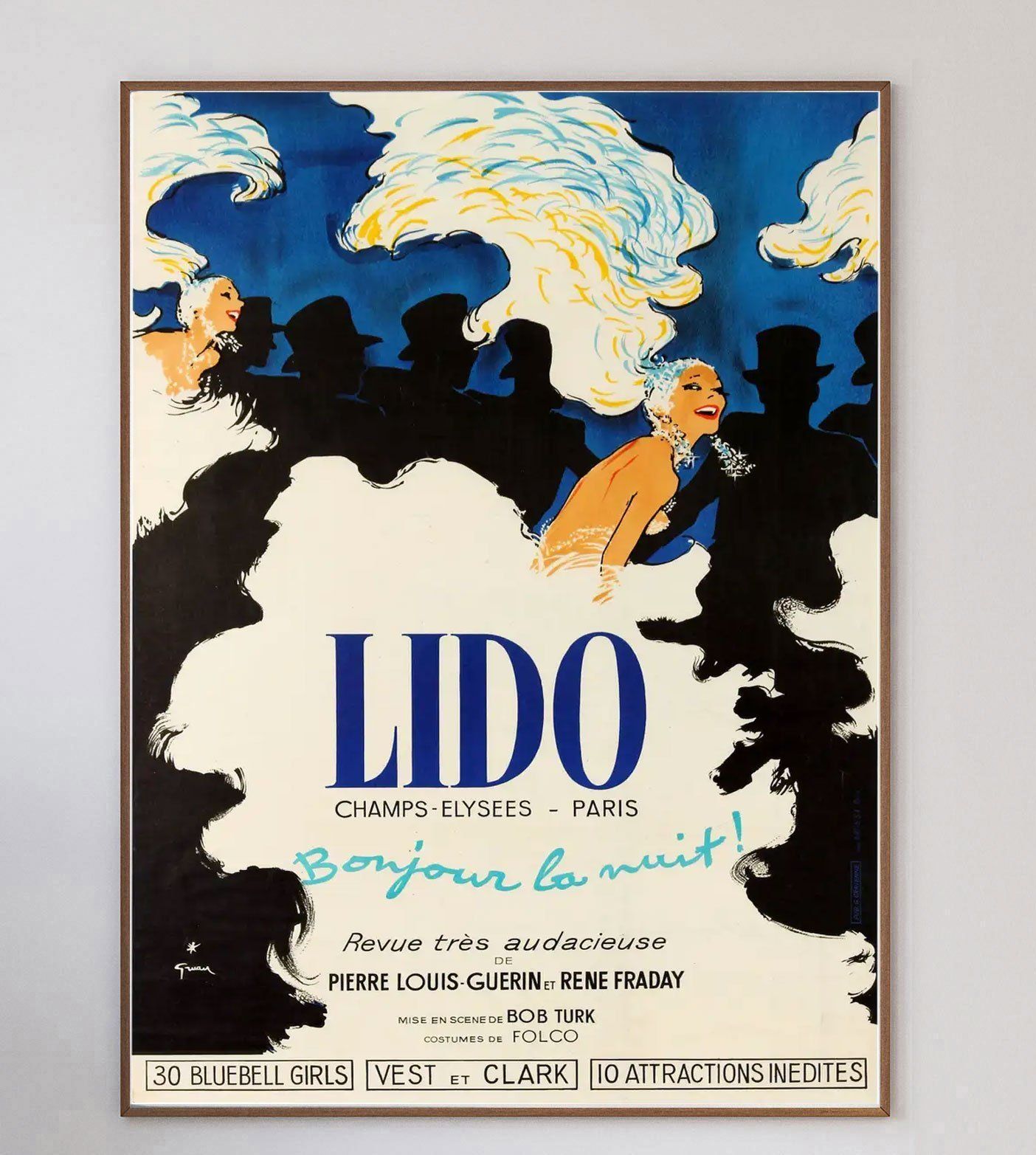 Lido Bonjour La Nuit Original Vintage Poster photo 500.0