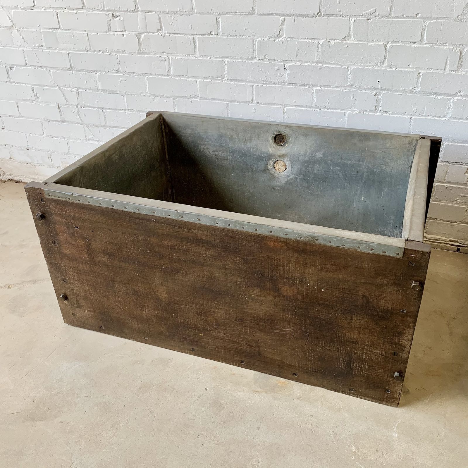 Pair Of Large Vintage Reclaimed Hardwood Water Tanks Planters photo Home Decor