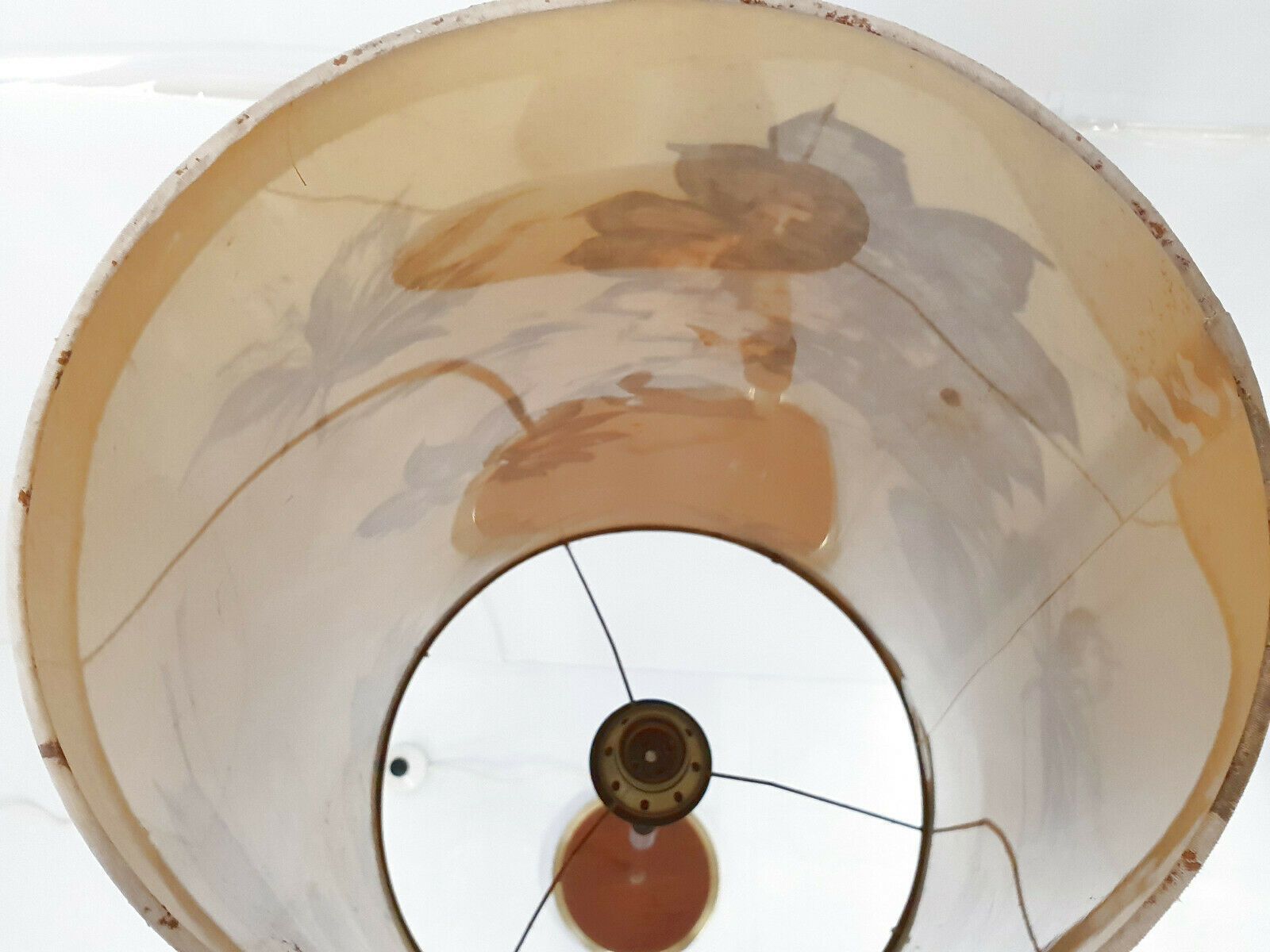 Lighting Vintage 1960 Scandinavian Floor Lamp In Teak & Brass 60s 1960s Superb Lamp Shade photo