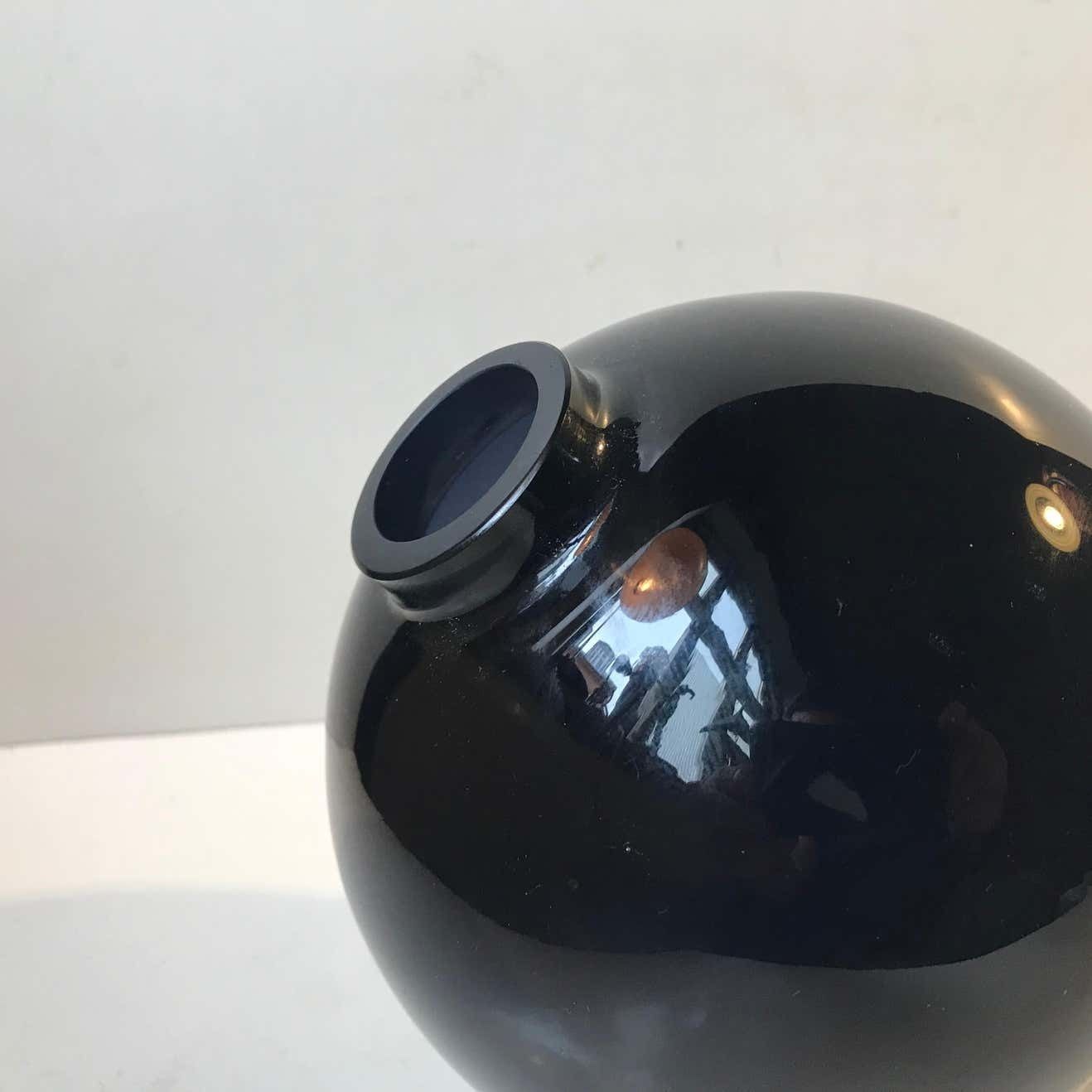 Blue Ball Glass Vase By Birgitta Watz For Lindshammar, 1995 photo furniture