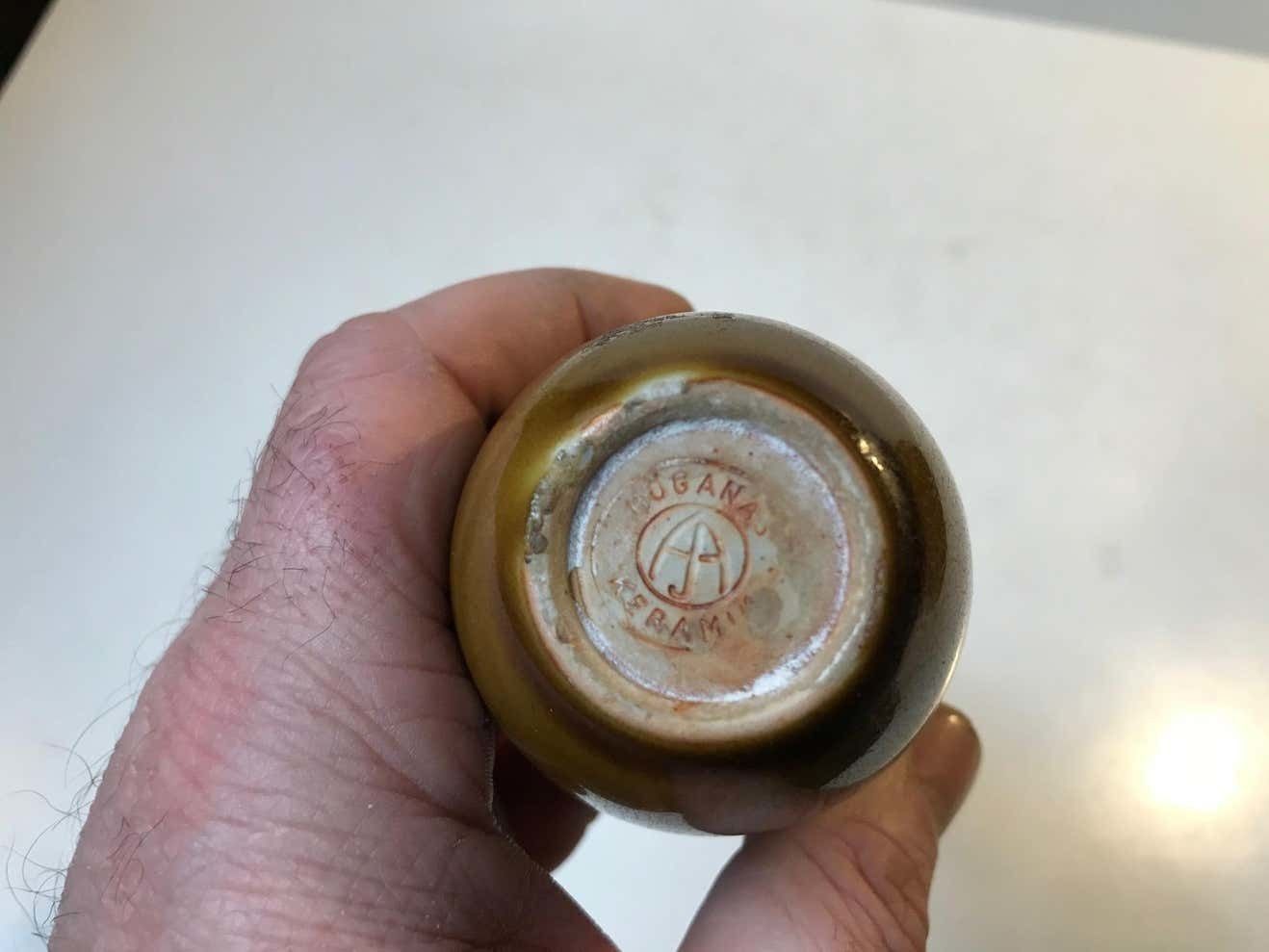 Alfred Johansson Ceramic Haresfur Vase For Höganas, 1930s photo vintage