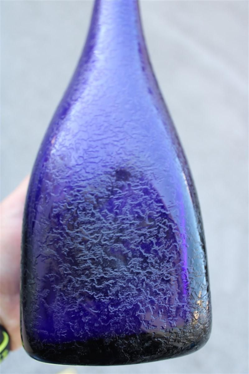 Seguso Corroded Cobalt Blue Vase In The Shape Of A Bottle, 1960s photo buy