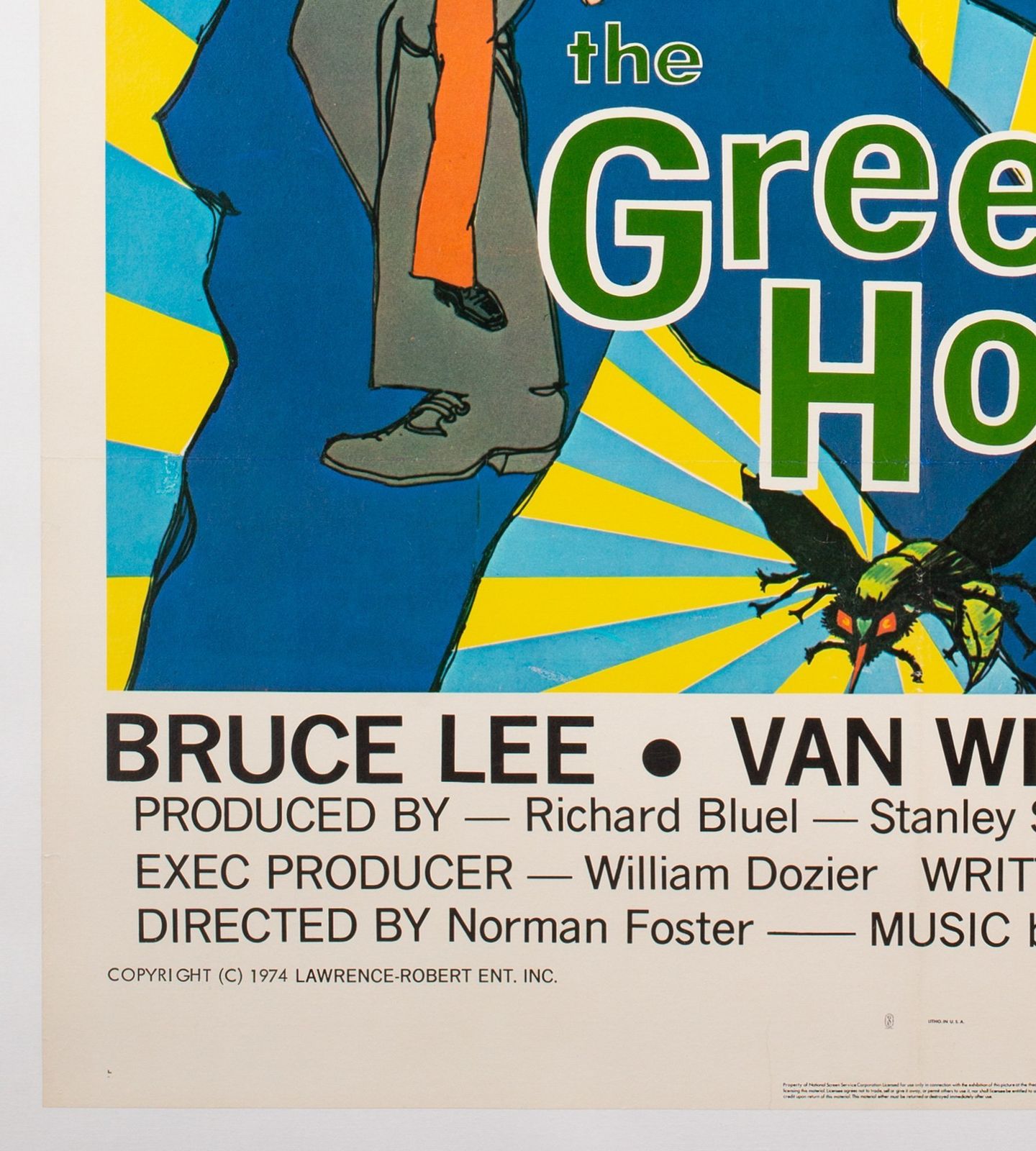 The Green Hornet 1974 Us 1 Sheet Film  Movie Poster Rare Green Title Style   Linen Backed photo buy