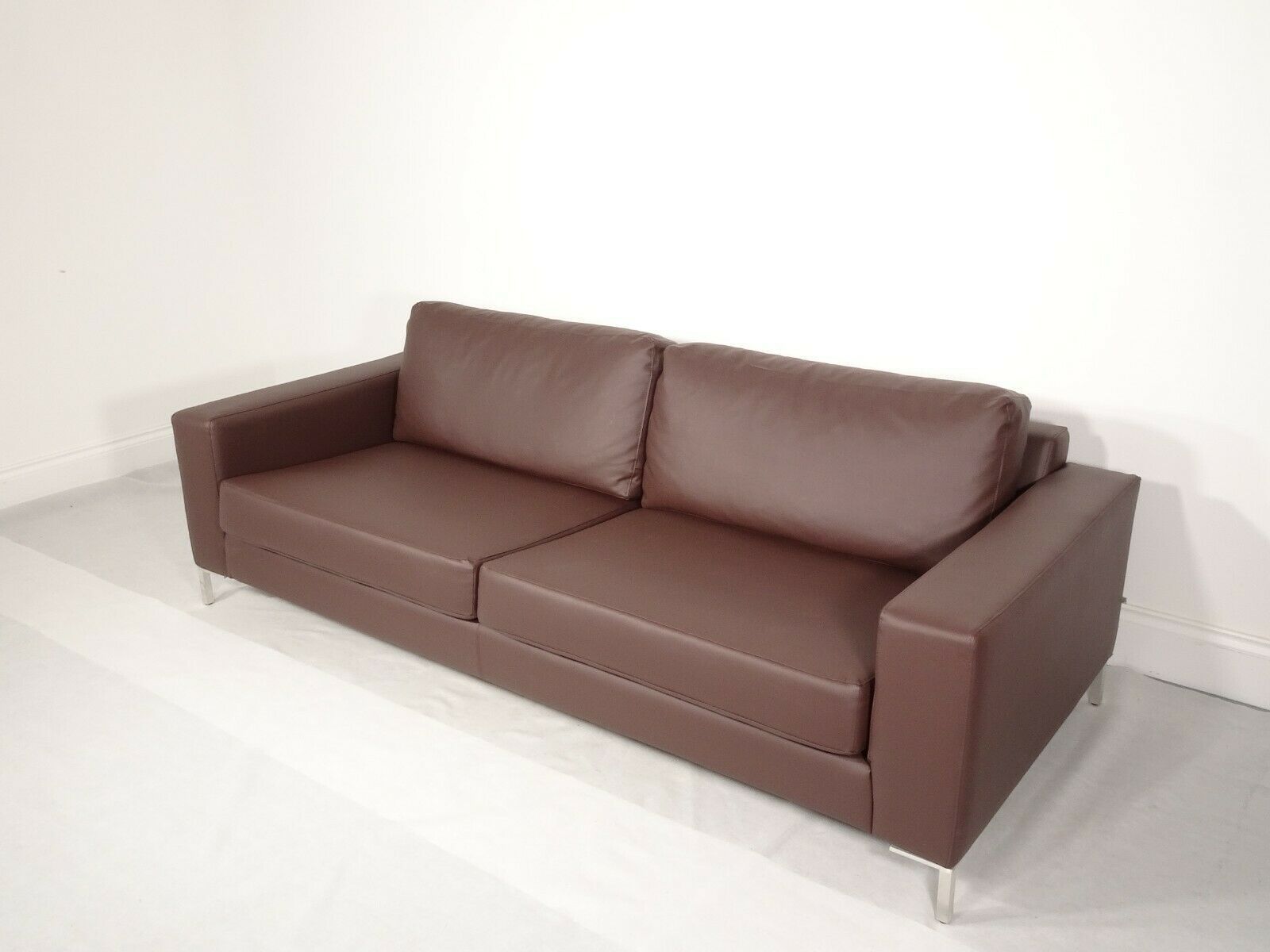 Rare Immaculate Jonas Ihreborn Filip Sofa In Soft Brown Leather photo furniture