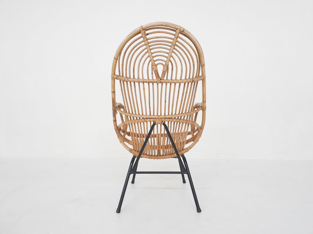 Rohe Noordwolde Rattan Lounge Chair, The Netherlands 1950s photo Furniture