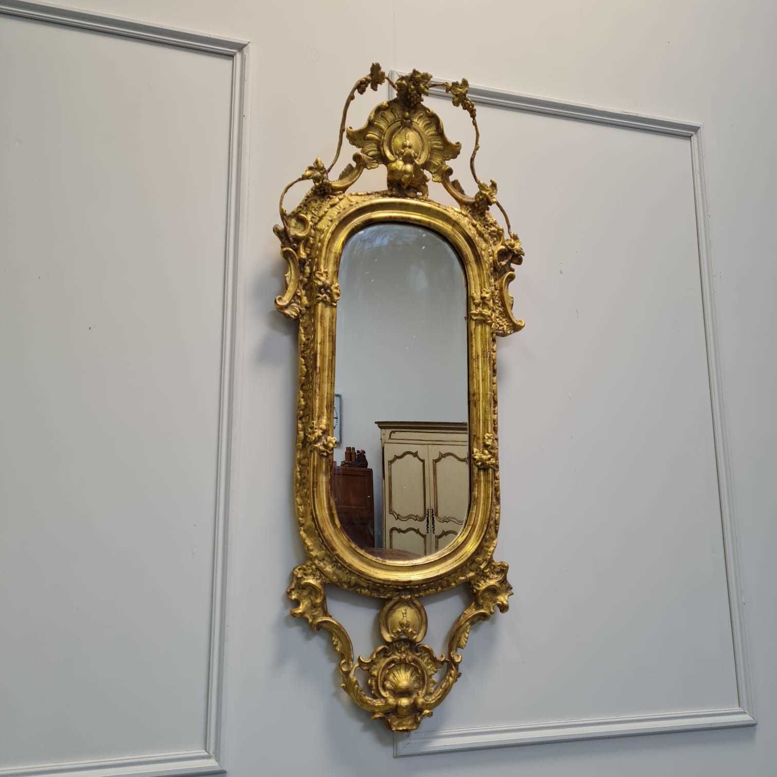 Unusual Antique Gilded Mirror C1870 Free Delivery