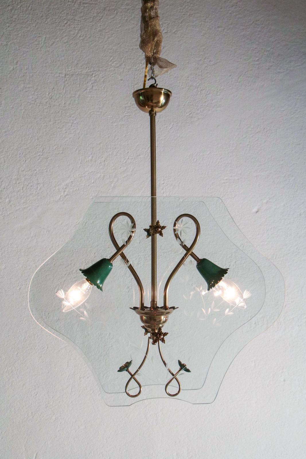 Italian Mid Century Chandelier Pietro Chiesa Style Per Fontana Arte, 1940s photo furniture
