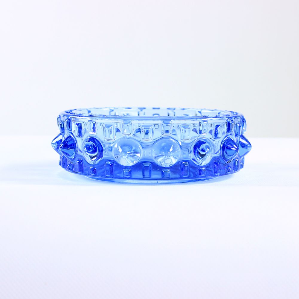 Midcentury Bowl In Blue Glass, Design By Frantisek Pečený, Czechoslovakia 1960s