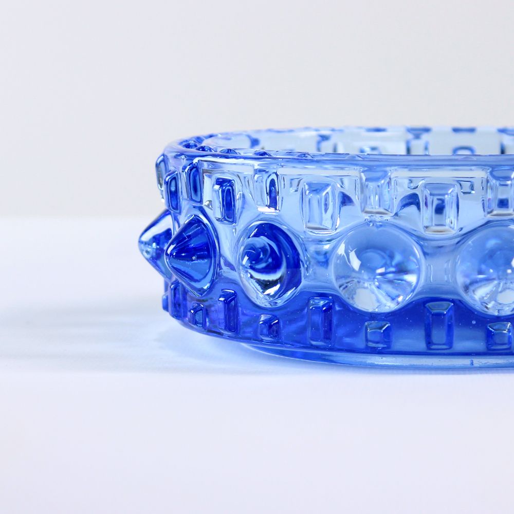 Midcentury Bowl In Blue Glass, Design By Frantisek Pečený, Czechoslovakia 1960s photo Home Decor