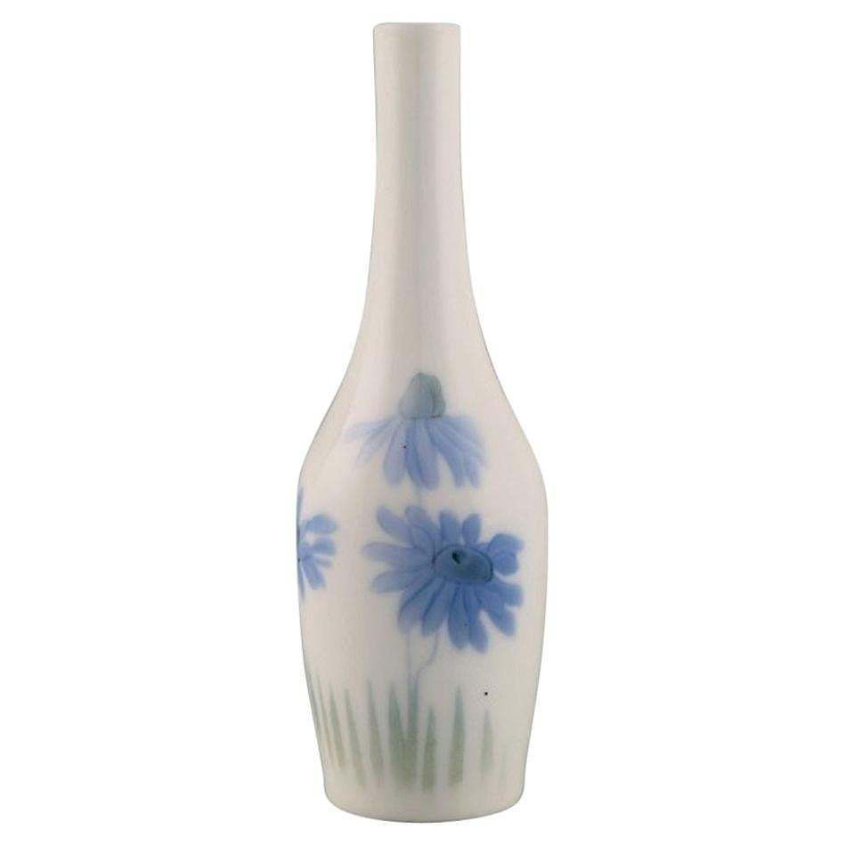 Antique Royal Copenhagen Art Nouveau Vase In Porcelain With Flowers